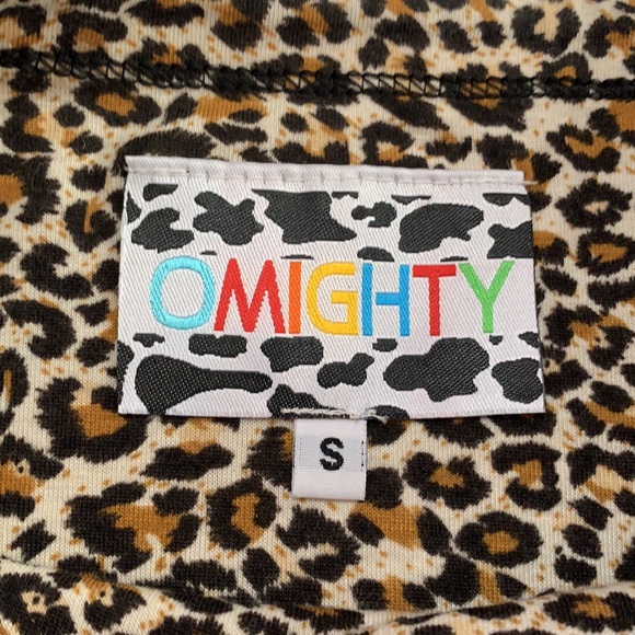 OMIGHTY Cheetah Print Feather Trim Tube Top - Picture 8 of 8